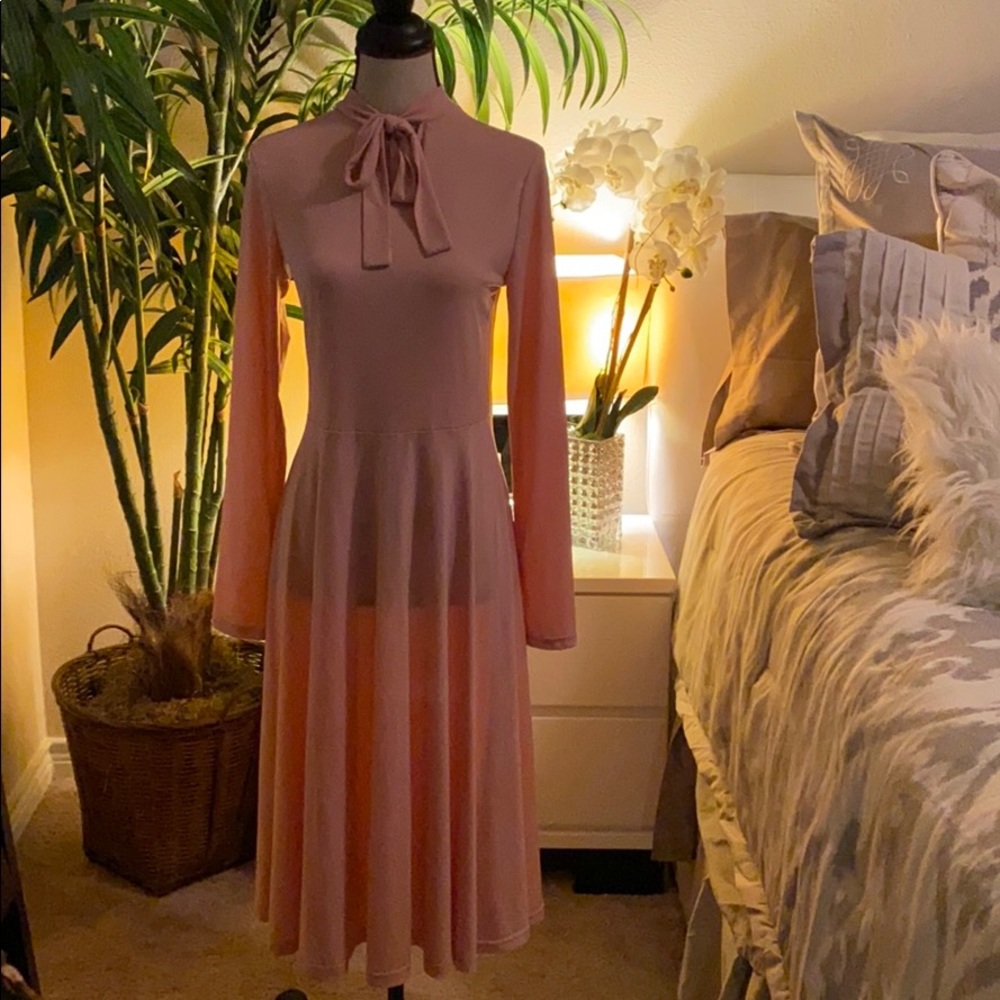 Pink Pussybow Dress 0029